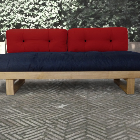 Kozi,canapé lit en chêne massif pour futon