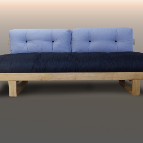 Kozi,canapé lit en chêne massif pour futon. Chêne massif robuste