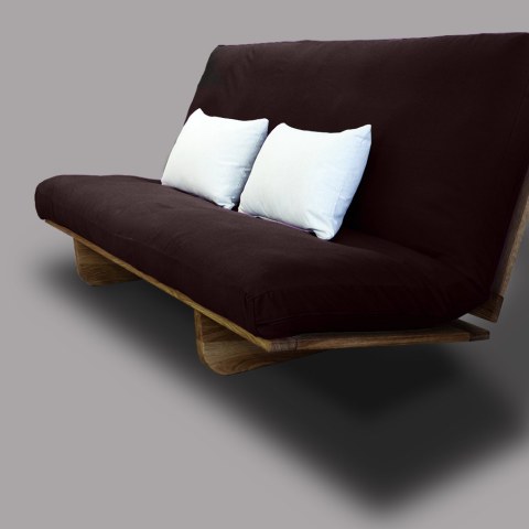 Canapé-lit en chêne massif pour futon