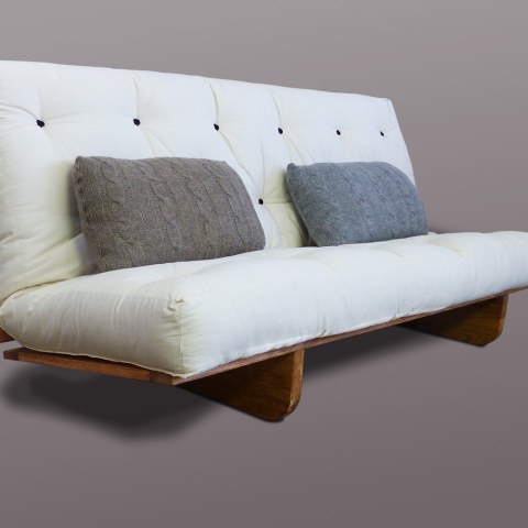 Canapé-lit en chêne massif pour futon